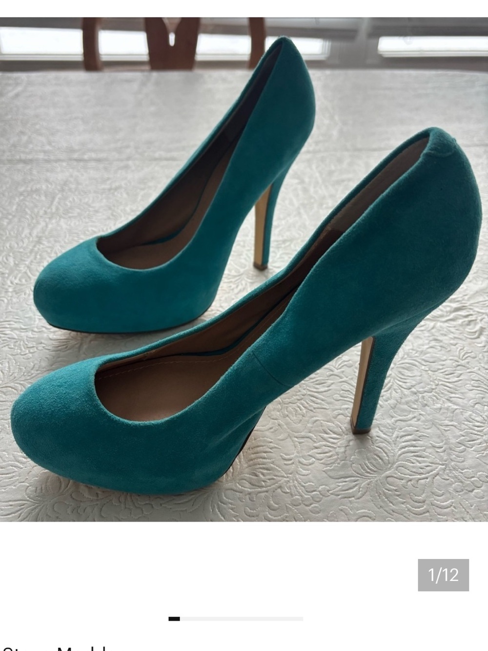 Steve Madden Turquoise Suede Platform Pumps, Size 9.5